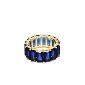 Blue Color Ring Sterling Silver Gold Plated
